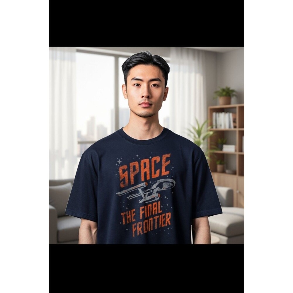Star Trek The Final Frontier Men’s T-Shirt Blue Navy Size XL  100% Cotton NEW